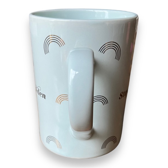 Fringe Studio Stay Golden Mug in White & Gold with Rainbows - Picture 4 of 4
